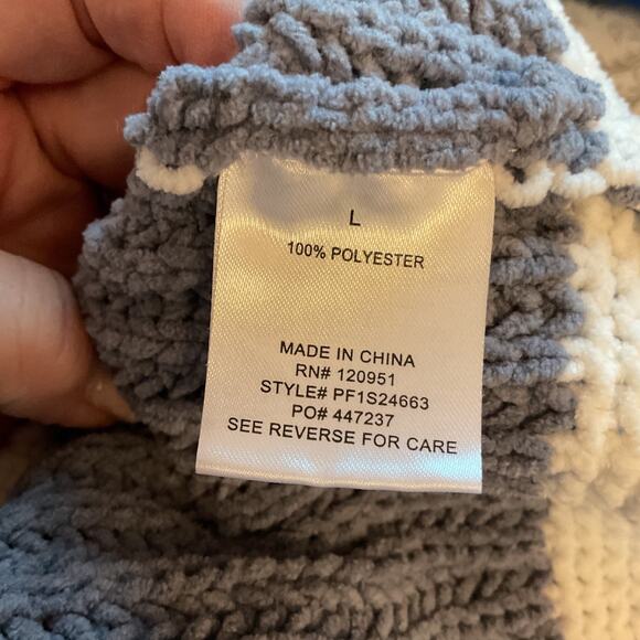 Pink Rose Gray and White Stripe Soft Crop Crew Neck L - Picture 4 of 6